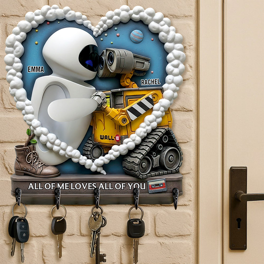 "All of Me Loves All of You" - Personalized Key Hanger Gifts for Couples Wood Sign PopCulturePrints