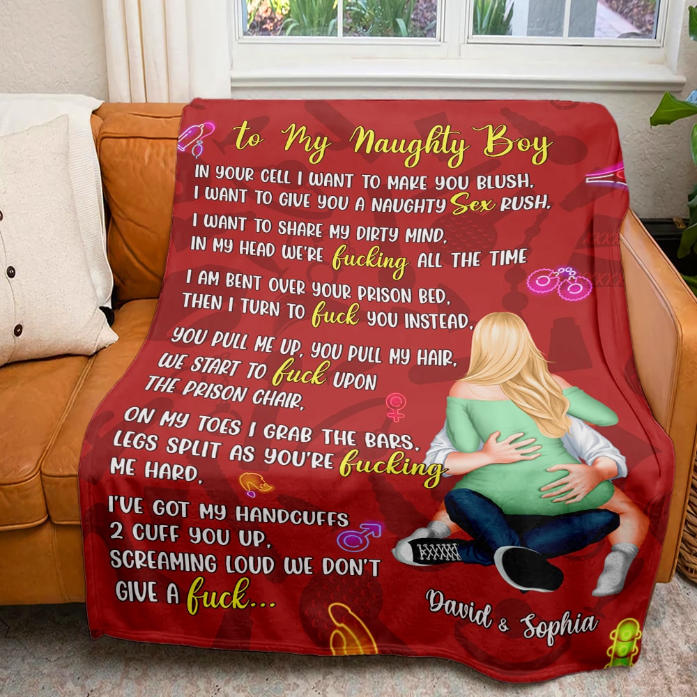 Naughty Couple Personalized Blanket Blanket PopCulturePrints