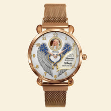Load image into Gallery viewer, As My Angel In Heaven Wrap Your Wings Around Me - Memorial Quartz Watch | Custom Photo Gift for Loved Ones Quartz Watch PopCulturePrints
