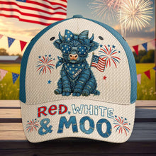 Load image into Gallery viewer, ‘Celebrate Freedom with Style’ - Personalized Freedom Highland Cow Classic Cap - Perfect Gift for Family and Friends Caps PopCulturePrints
