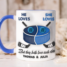 Load image into Gallery viewer, Personalized Ice Hockey Coffee Mug for Couples - Unique Valentine&#39;s Day Gifts Coffee Mug PopCulturePrints
