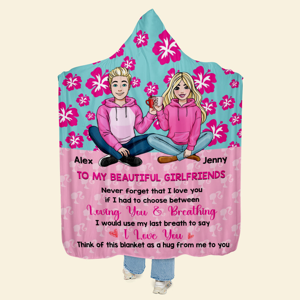 Personalized Wearable Blanket Hoodie for Couples - Perfect Gift for Girlfriends Blanket PopCulturePrints