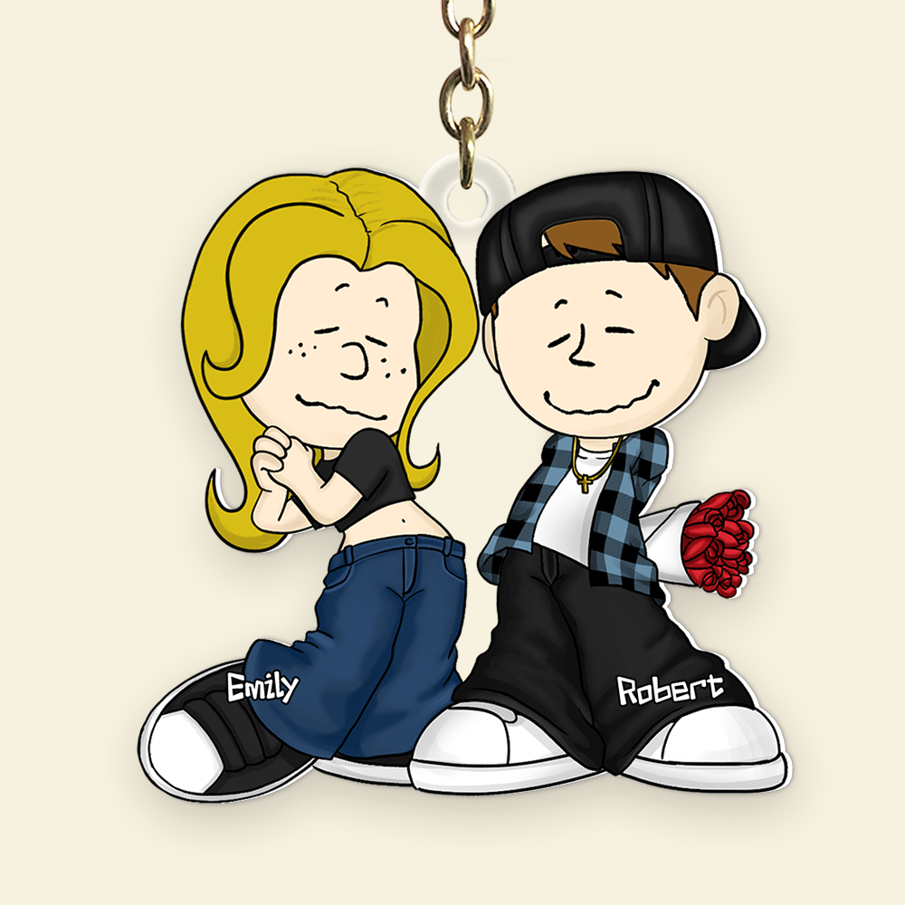 Personalized Couple Keychain - Gangsta Love Keychains PopCulturePrints