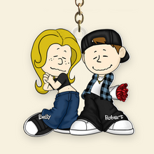 Load image into Gallery viewer, Personalized Couple Keychain - Gangsta Love Keychains PopCulturePrints
