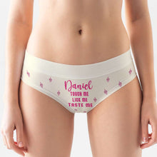 Load image into Gallery viewer, Personalized Women's Briefs - Touch Me Lick Me Taste Me Boxer Briefs PopCulturePrints
