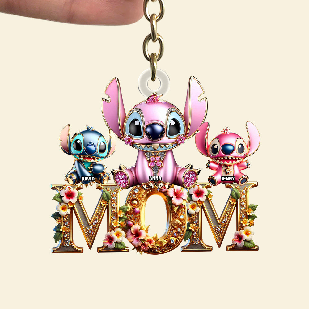 Family Love – Customizable Keychain for Mom - Perfect Gift for Moms and Grandmothers Keychains PopCulturePrints