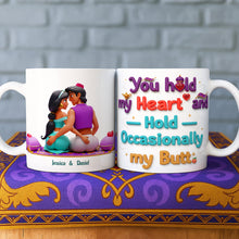 Load image into Gallery viewer, You Hold My Heart and Hold Occasionally My Butt - Personalized Moonlight Couple Coffee Mug Coffee Mug PopCulturePrints

