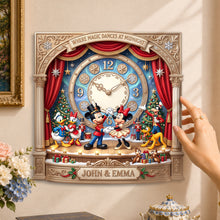 Load image into Gallery viewer, Celebrate Love with Our Holiday Mouse Nutcracker Acrylic Clock - Personalized Gifts for Couples
