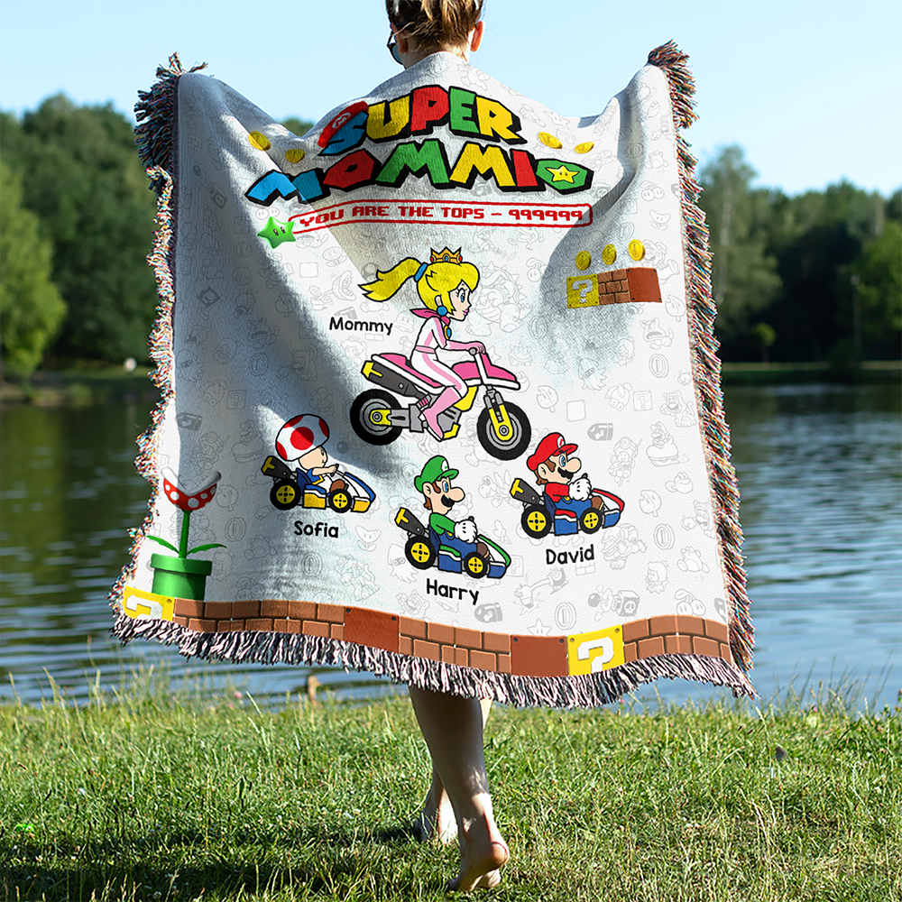 “You Are The Tops!” - Personalized Woven Blanket for Super Moms - Custom Gift for Mom, Grandma & More Blanket PopCulturePrints