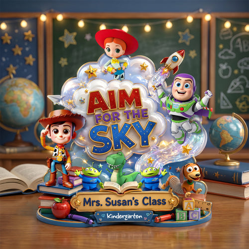 Aim For The Sky Acrylic Plaque - Personalized Gift for Teachers Shaped Plaques PopCulturePrints