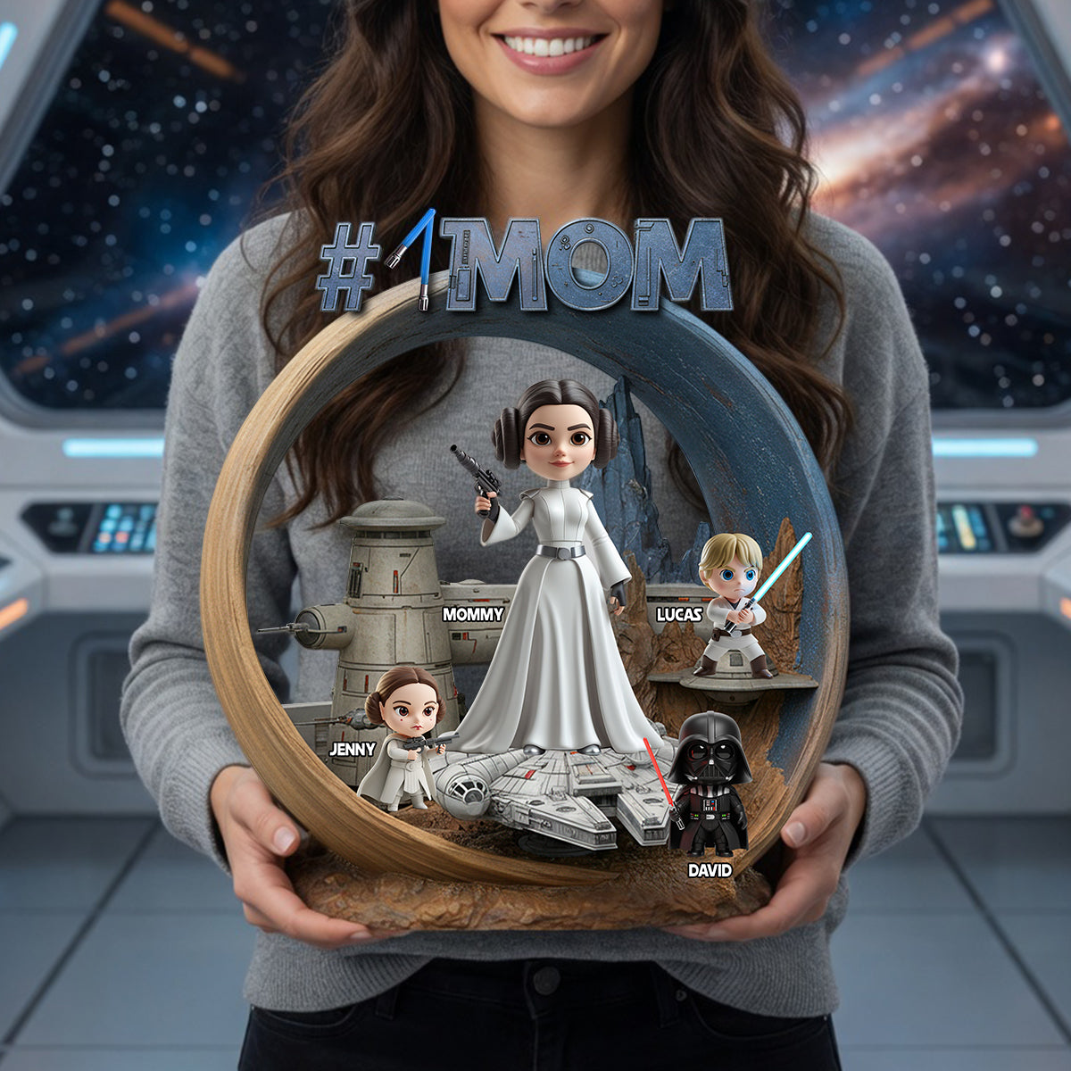 #1 MOM in the Universe – Personalized Gift Plaque for Moms, Grandmas & More Shaped Plaques PopCulturePrints
