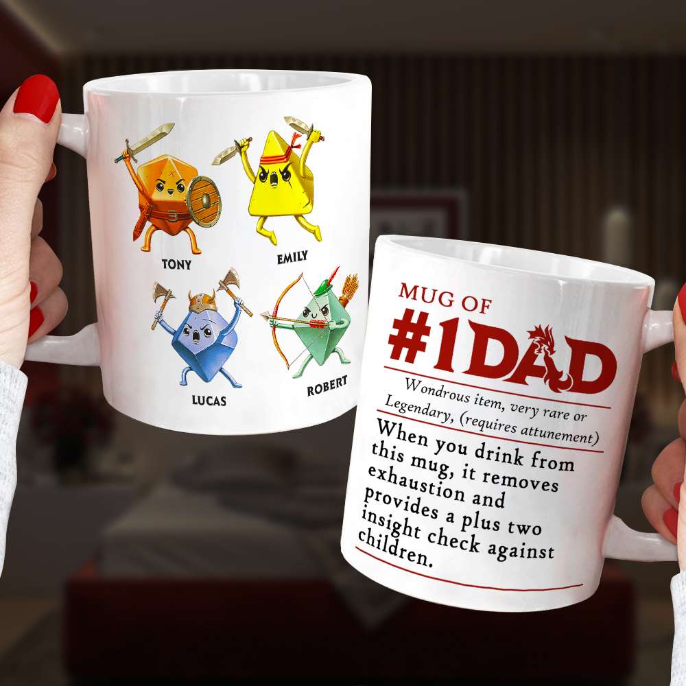 Personalized #1 Dad Adventurer Mug - Father's Day Special Coffee Mug PopCulturePrints
