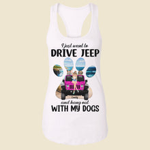 Load image into Gallery viewer, Personalized Tank Top - Drive Jeep and Hang Out with My Dogs
