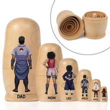 Load image into Gallery viewer, "Celebrate Love with Our Legendary Clan Family Dolls - Personalized Gifts for Mothers, Grandmas, and Loved Ones!" Wooden Nesting Dolls PopCulturePrints
