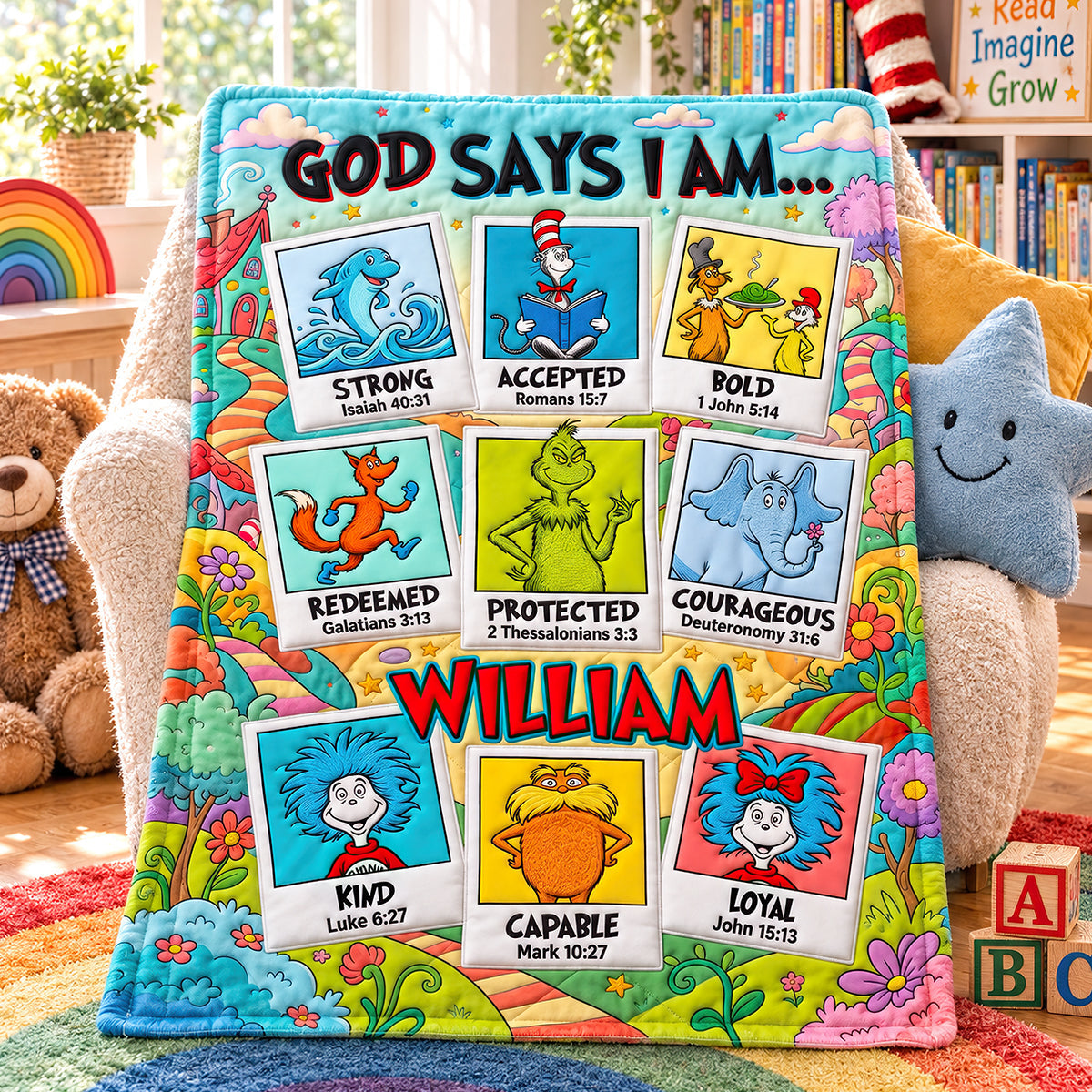 God Says I Am... - Personalized Christian Blanket for Faithful Souls
