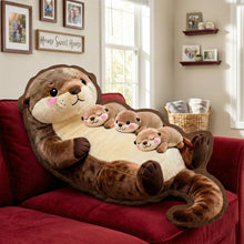 Load image into Gallery viewer, “Cuddle Season: Otter Mom Pillow” - Personalized Gift for Mom, Grandma, or Any Special Woman
