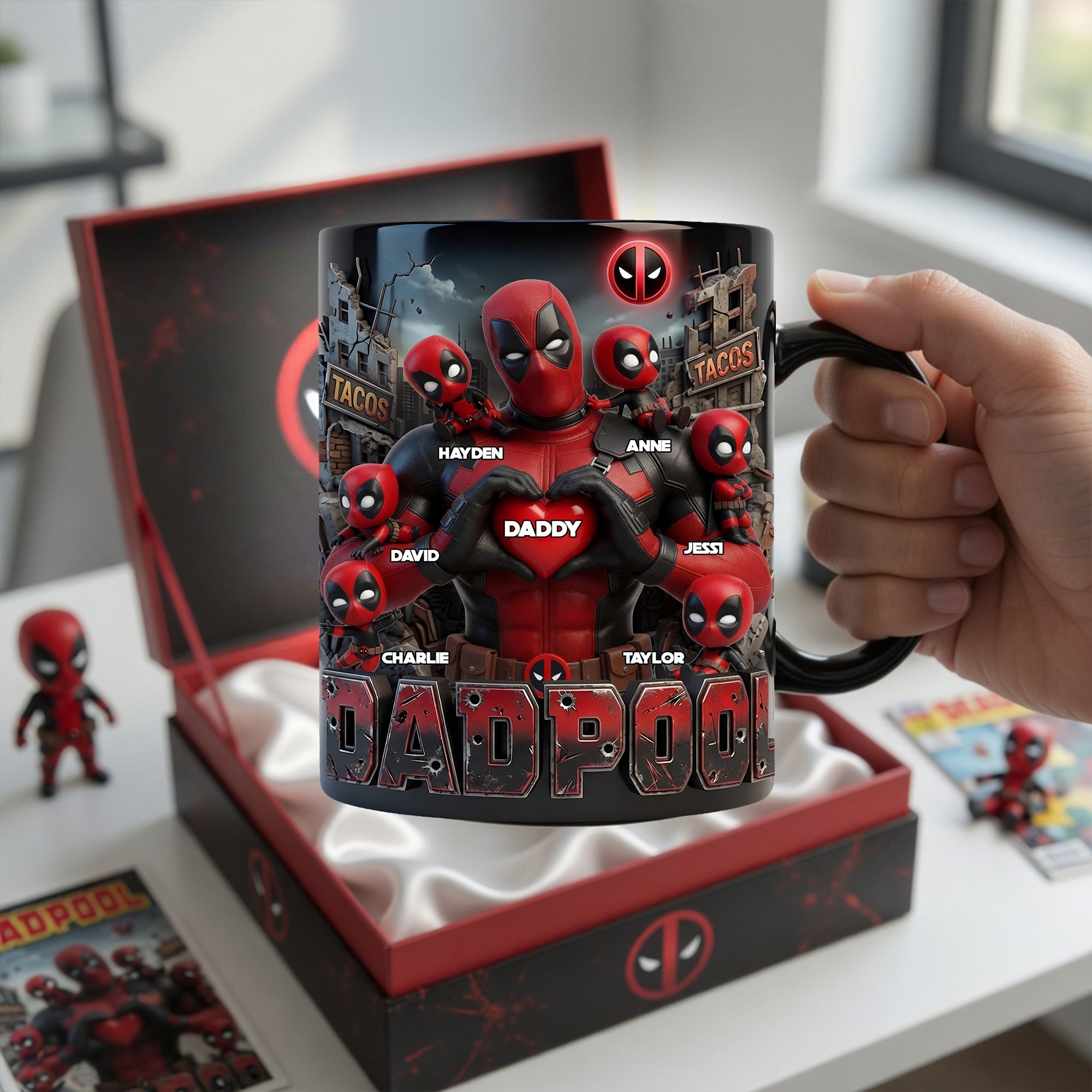 “It’s Not a Dad Bod, It’s a Father Figure” - Hero Dad Bod Accent Mug - Custom Gift for Dads, Grandpas & Father Figures Coffee Mug PopCulturePrints