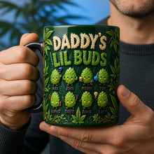 Load image into Gallery viewer, “For Every Dad Who Loves His Lil Buds” - Personalized Daddy's Lil Buds Magic Ceramic Coffee Mug - Gift for Dad, Grandpa, and Loved Ones Coffee Mug PopCulturePrints
