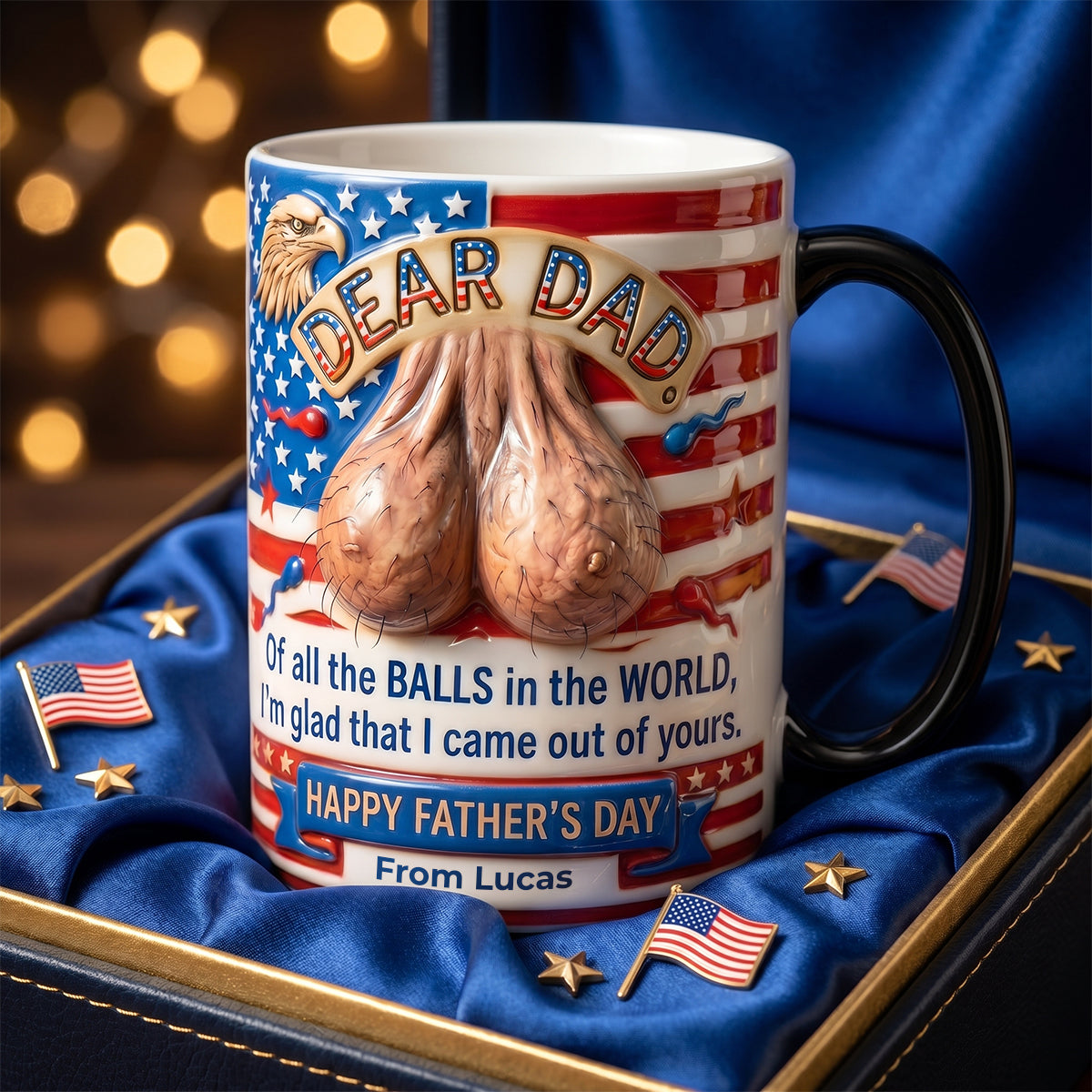 Dear Dad, I'm Glad I Came Out of Yours - Personalized Coffee Mug for Father's Day Coffee Mug PopCulturePrints