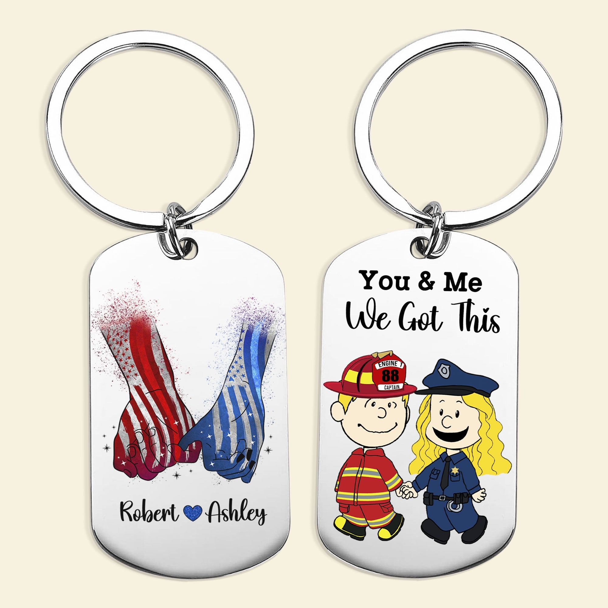 Personalized Couples Keychain | Unique Stainless Steel Valentine's Day Gifts Keychains PopCulturePrints
