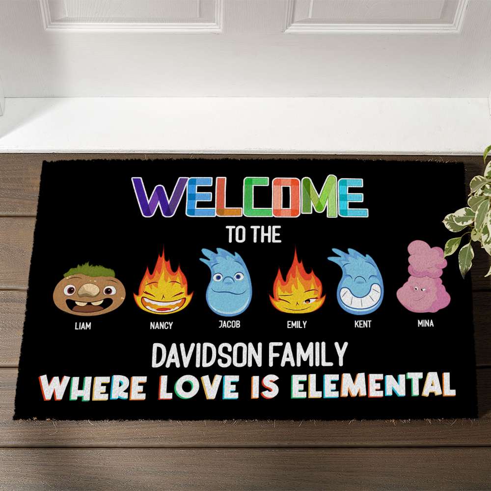 Personalized Elemental Family Welcome Doormat Doormat PopCulturePrints
