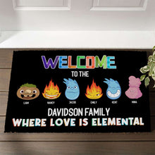 Load image into Gallery viewer, Personalized Elemental Family Welcome Doormat Doormat PopCulturePrints
