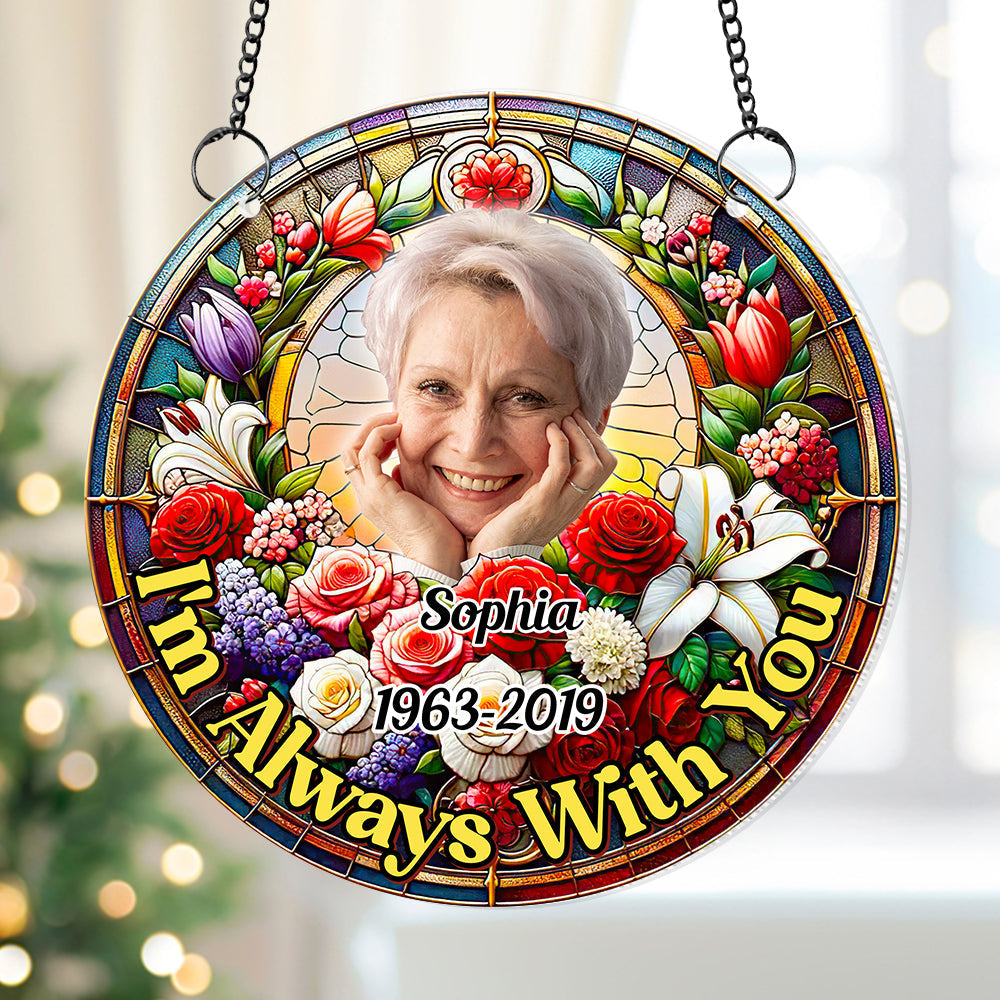 Personalized Memorial Suncatcher Ornament - Custom Photo Gifts for Christmas