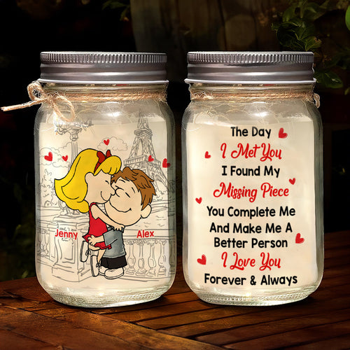 Personalized Couple Frosted Jar Light - Unique Romantic Gift Drink Jar PopCulturePrints