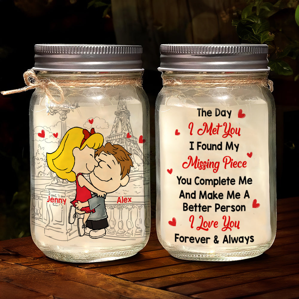 Personalized Couple Frosted Jar Light - Unique Romantic Gift Drink Jar PopCulturePrints