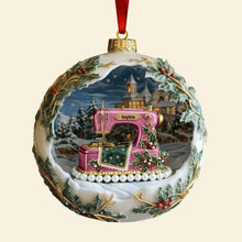 Load image into Gallery viewer, &quot;Crafting Happiness: Personalize Your Antique Sewing Machine Ornament - A Gift for Sewing Lovers&quot; Ornament PopCulturePrints

