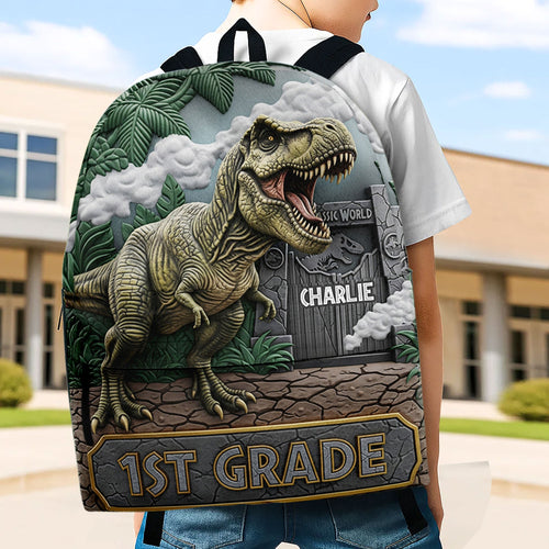 Unleash Adventure with Your Personalized Dinosaur Backpack - Fun Custom Gift for Kids Backpack PopCulturePrints