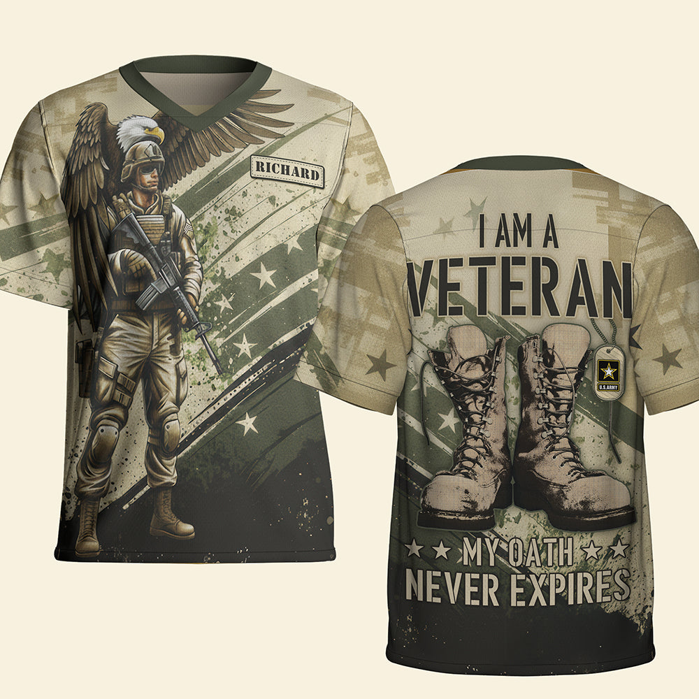 I Am A Veteran – Personalized Military Honor Jersey Shirt AOP Products PopCulturePrints