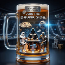 Load image into Gallery viewer, Join the Drunk Side - Personalized Beer Glass for Fans
