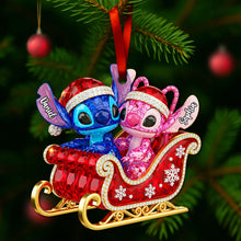 Load image into Gallery viewer, &quot;Bring the Magic of Christmas to Your Tree!&quot; - Alien Couple Sleigh Christmas Ornament - Personalized Gift for Couples, Friends, or Family Ornament PopCulturePrints
