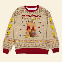 Load image into Gallery viewer, Personalized Grandma&#39;s Christmas Sweater - Custom Names &amp; Cute Bee Design
