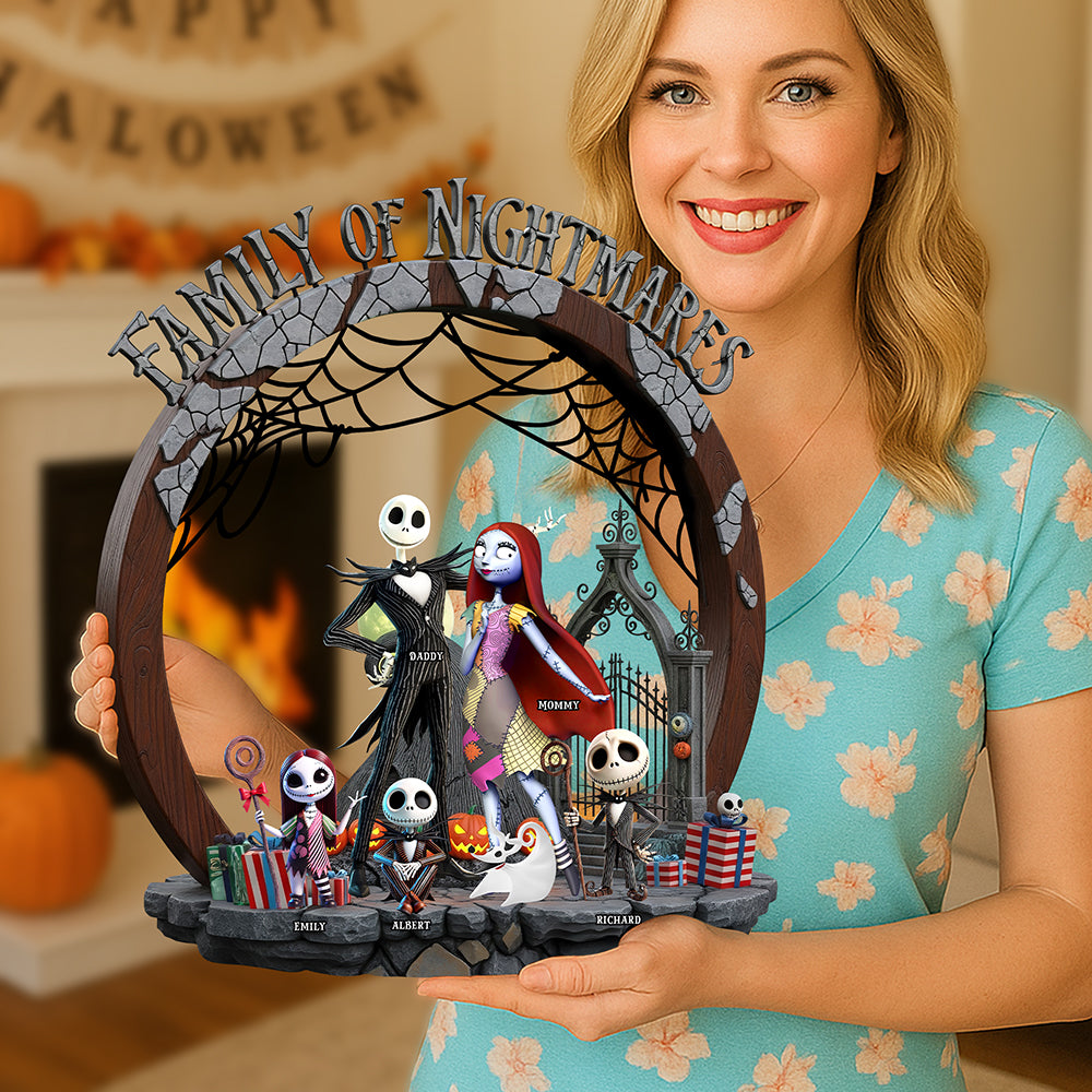 Embrace the Spook: Personalized Horror Family Wood Sign - Unique Halloween Gift for Families Wood Sign PopCulturePrints