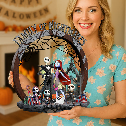 Embrace the Spook: Personalized Horror Family Wood Sign - Unique Halloween Gift for Families Wood Sign PopCulturePrints