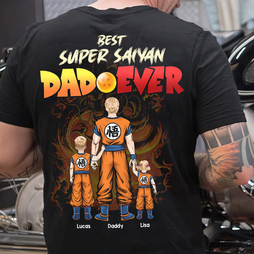 Best Super Saiyan Dad Ever - Personalized T-Shirt for Dads Shirts PopCulturePrints