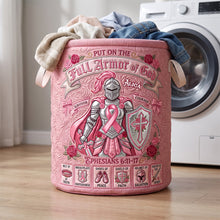 Load image into Gallery viewer, Full Armor of God Quilted Laundry Basket - Personalized Gifts For Christian 04padh100726 Laundry Basket PopCulturePrints
