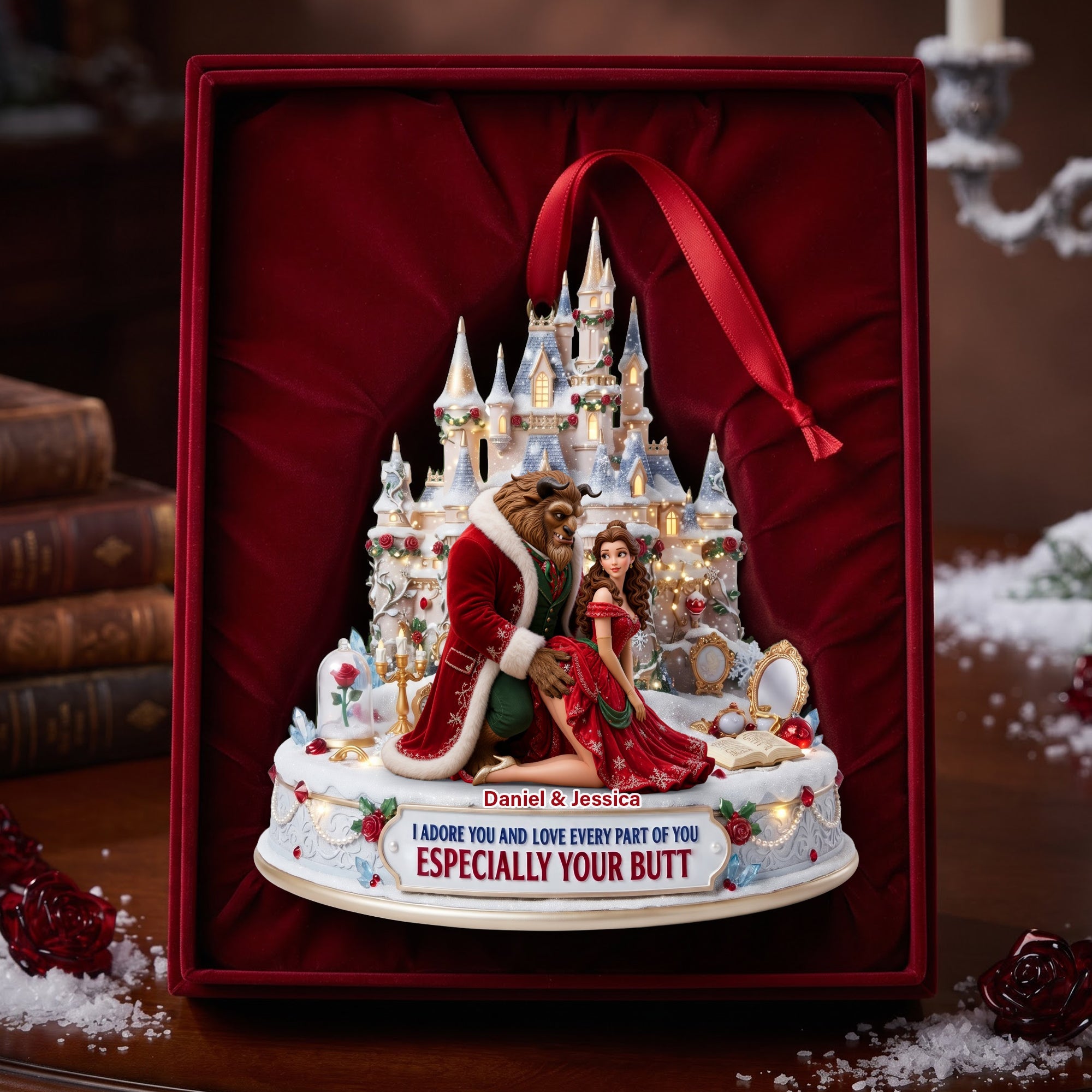 "I Adore You and Love Every Part of You – Personalized Christmas Ornament for Couples" Ornament PopCulturePrints
