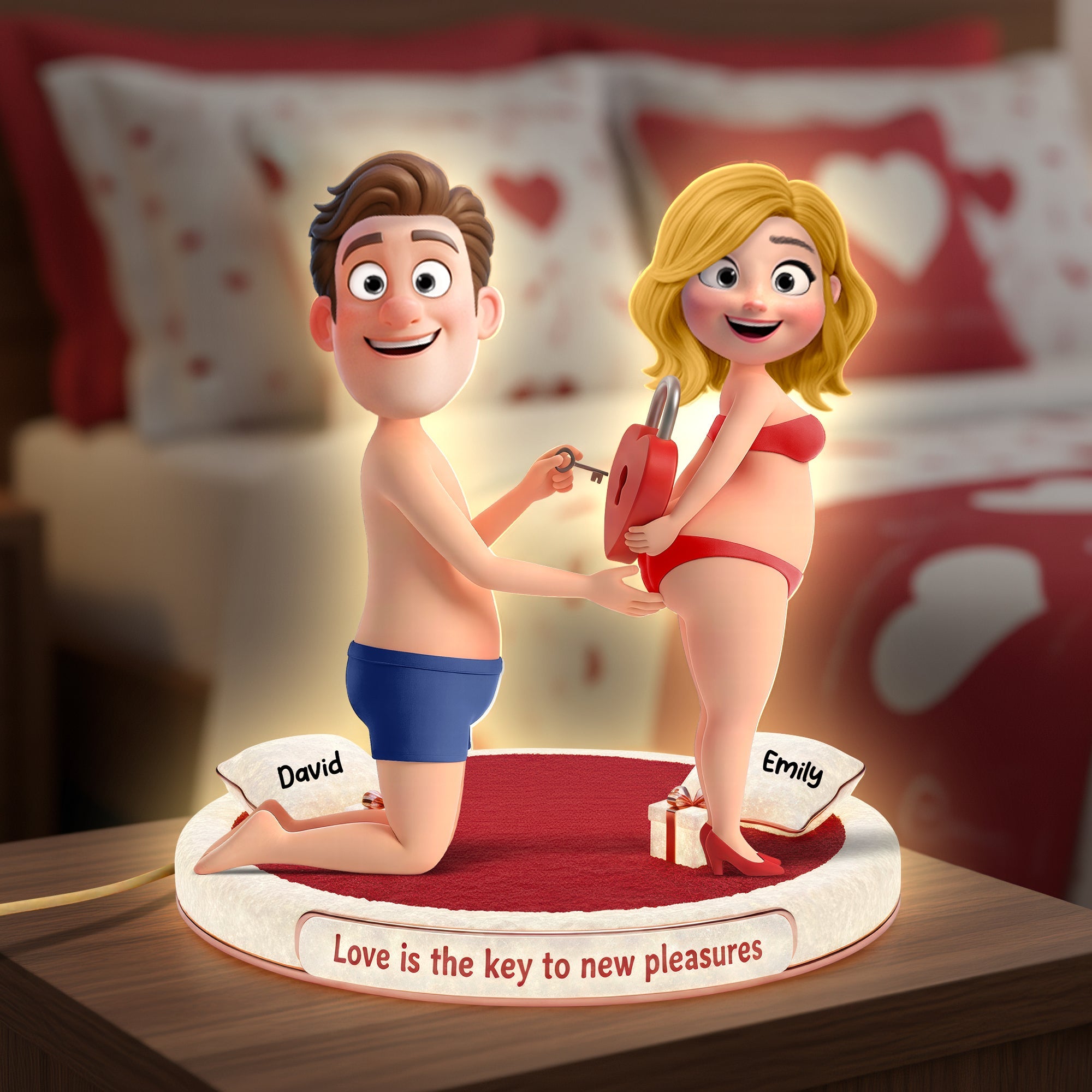 Love Is The Key Light Box - Personalized Gifts for Couples Light Box PopCulturePrints