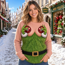 Load image into Gallery viewer, "Bring Holiday Cheer with a Twist!" - Funny Merry Mischief Ugly Sweater - Personalized Gift for Her
