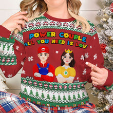 Load image into Gallery viewer, Customized Movie Lover Christmas Sweatshirt - Perfect Valentine&#39;s Day Gifts for Couples Ugly Christmas Sweater PopCulturePrints
