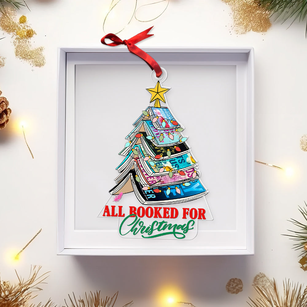 Book Lover's Christmas Ornament - Stacked Books Tree Ornament PopCulturePrints