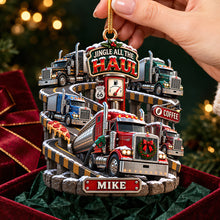 Load image into Gallery viewer, Jingle All The Haul - Personalized Christmas Trucking Life Acrylic Ornament
