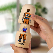 Load image into Gallery viewer, "Embrace Your Family's Legacy" - Personalize Your Legend Warrior Family Nesting Dolls - Unique Gift for Everyone Wooden Nesting Dolls PopCulturePrints
