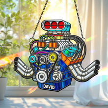 Load image into Gallery viewer, Rev Up Your Passion! Custom Hot Rod Engine Suncatcher Ornament - Perfect Gift for Car Lovers Ornament PopCulturePrints
