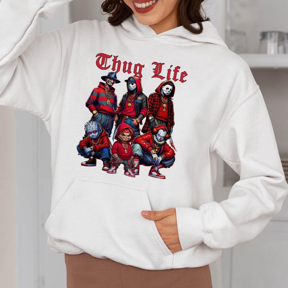 Thug Life Horror Movie Characters Halloween T-Shirt