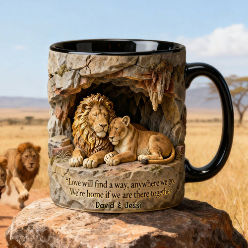 Love Will Find A Way Mug - Personalized Wildlife Couple Coffee Mug Coffee Mug PopCulturePrints