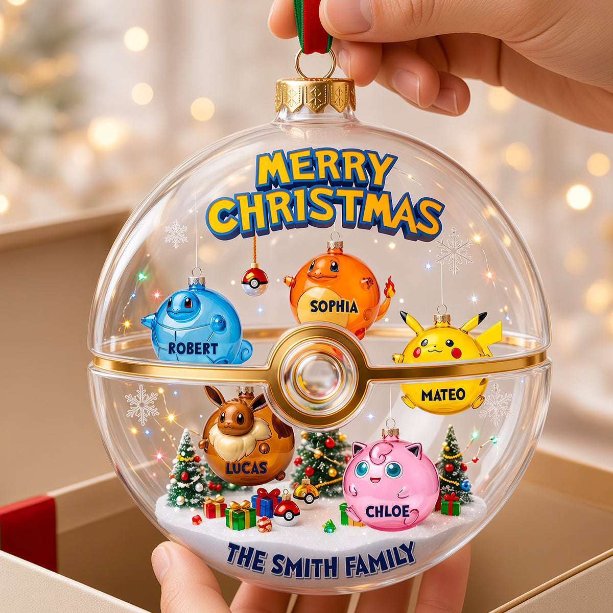 “Celebrate Joy with Personalized Fun Inflated Creatures!” - Custom Acrylic Ornament for Families
